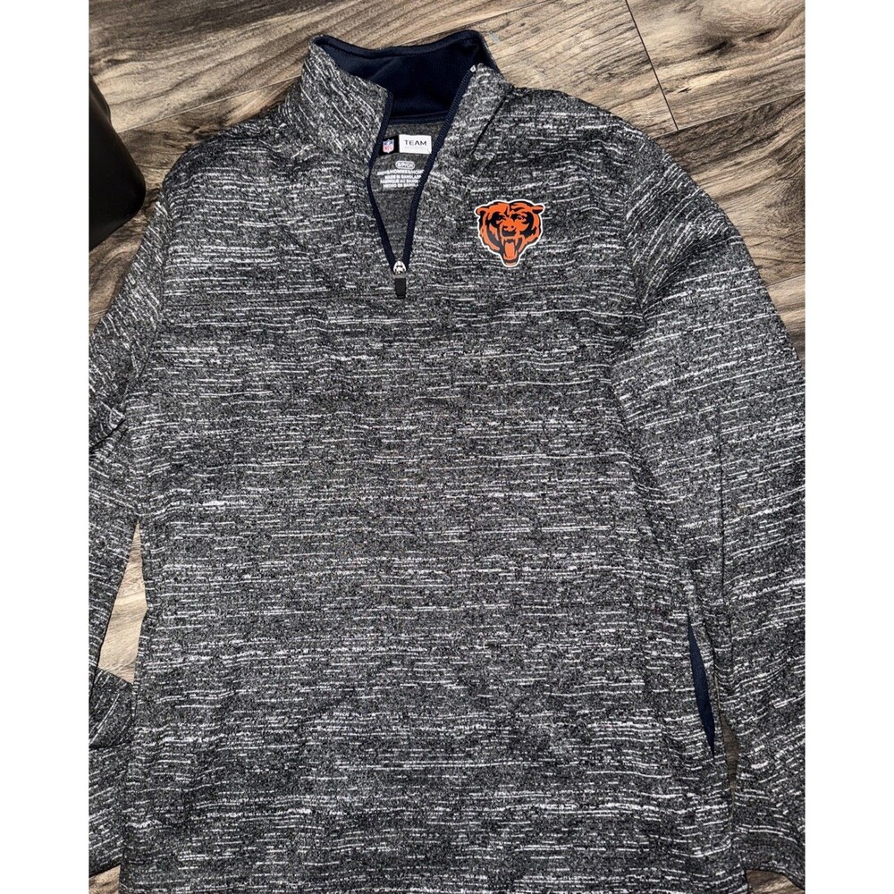 Chicago Bears 1/4-Zip Fleece Pullover Sweatshirt Men's Small NFL Branded